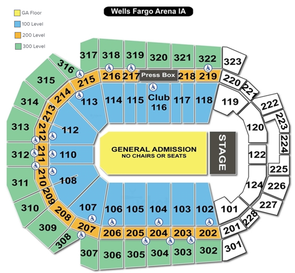 Wells Fargo Arena Seating Chart concert